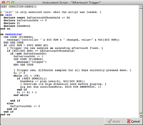 Gigedit script editor